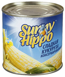 Кукуруза Sunny Hippo сладкая консервированная 340г ж/б