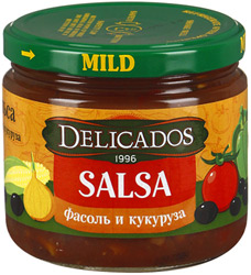 Соус Delicados Salsa Mild фасоль и кукуруза 326г