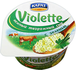 Сыр Карат Violette творожный с зеленью 70% 140г