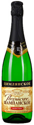 Российское шампанское "Цимлянское" полусухое белое 10,5-12,5% 0,75л