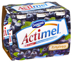 Напиток Actimel кисломолочный Голубика 1,5% 6*100г