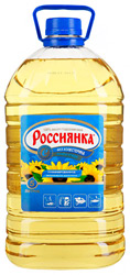 Масло Россиянка подсолнечное рафинированное дезодорированное 5л