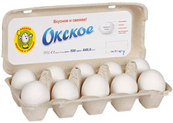 Яйцо Окское куриное С1 белое десяток