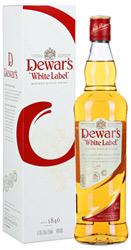 Виски Dewar's White Дюарс (белая этикетка) шотландский 40% 0,75л в подарочной упаковке