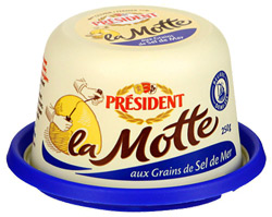 Масло President La Motte кисло-сливочное с морской солью 80% 250г в масленке