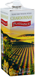 Вино Plaisance Шардоне белое полусухое столовое 10-12% 2л
