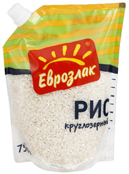 Рис Еврозлак круглозерный 750г дойпак