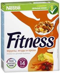 Хлопья Nestle Fitness с фруктами, ягодами и орехами 300г