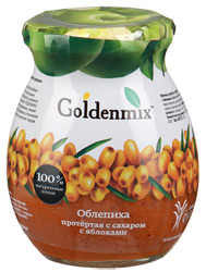 Десерт Goldenmix Облепиха протертая с сахаром и яблоками 270г
