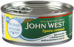 Тунец John West сочный кусочками с добавлением масла 120г
