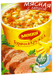Суп Maggi горячая кружка мясной с лапшой 10г
