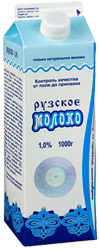 Молоко Рузское пастеризованное 1,0% 1000г