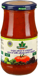 Соус Bioitalia sugo olive e capperi sauce with olives and capers томатный с оливками и каперсами 350г