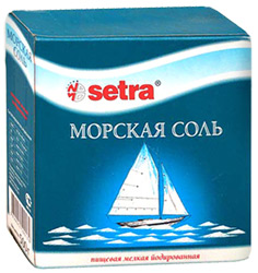 Соль пищевая Setra морская мелкая йодированная 0,5кг