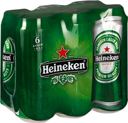 Пиво Heineken (Хейнекен) светлое 4,6% 6*0,5 л ж/б