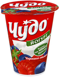 Йогурт Чудо Двойной вкус Черника+Малина 2,5% 315г