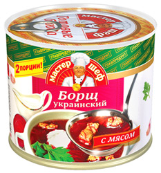 Борщ Главпродукт Украинский с мясом 525г, железная банка