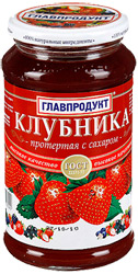 Клубника Главпродукт протертая с сахаром 550г