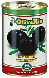 Маслины OliveRio с косточкой 280г железная банка