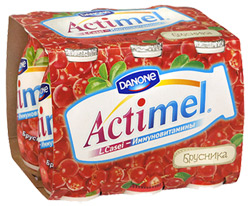 Напиток Actimel кисломолочный Брусника 1,5% 6*100г