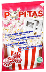 Попкорн Popitas сладкий для приготовления в СВЧ 100г