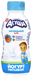 Йогурт Агуша питьевой натуральный для детского питания с 8 месяцев 3,1% 200г