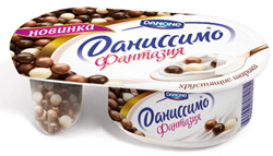 Йогурт Danone Даниссимо Фантазия + Хрустящие шарики в шоколаде 6,9% 105г