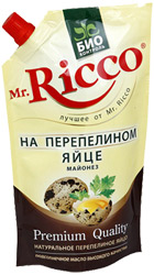 Майонез Mr.Ricco на перепелином яйце, высококалорийный 67% 420г