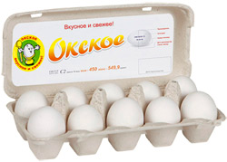 Яйцо Окское куриное С2 белое десяток