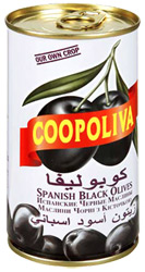 Маслины Coopoliva испанские черные с косточкой 350г